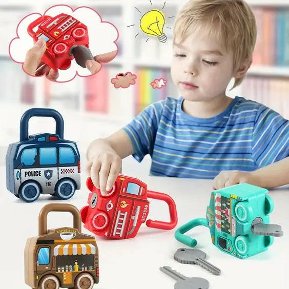 Montessori Numbers Matching Locks Train and Keys - KIDZMART