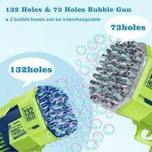 132 Holes Automatic Bubble Machine Racket Launcher For Kids - KIDZMART