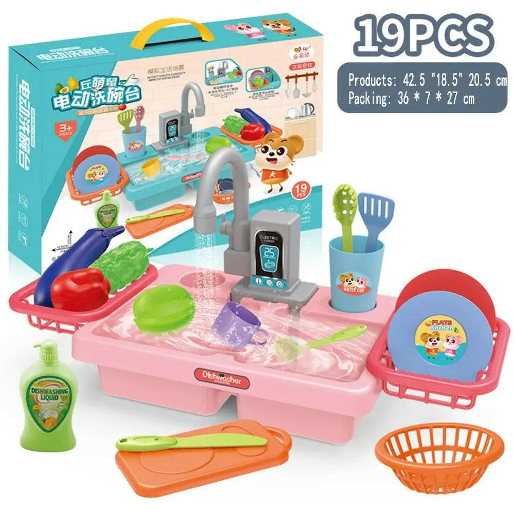 Electric Dishwasher Sink Kitchen Set For Kids - KIDZMART