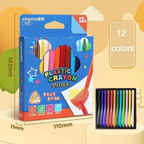 12 Piece Color Triangular Crayons