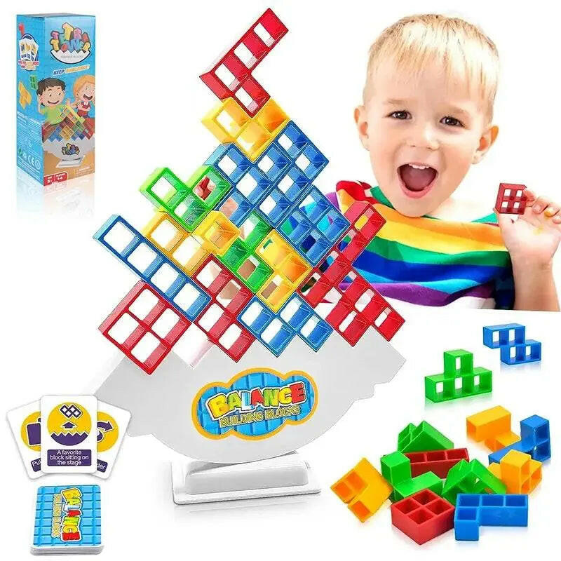 Tetra Tower Balance Stacking Building Blocks Game - KIDZMART