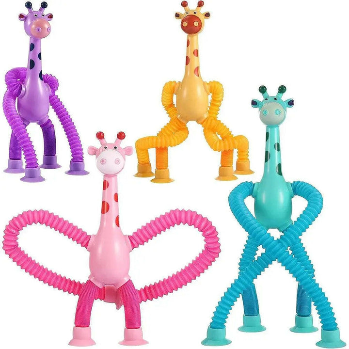 Funny Suction Giraffe/ Robotic Pop Lights tube Toy - KIDZMART