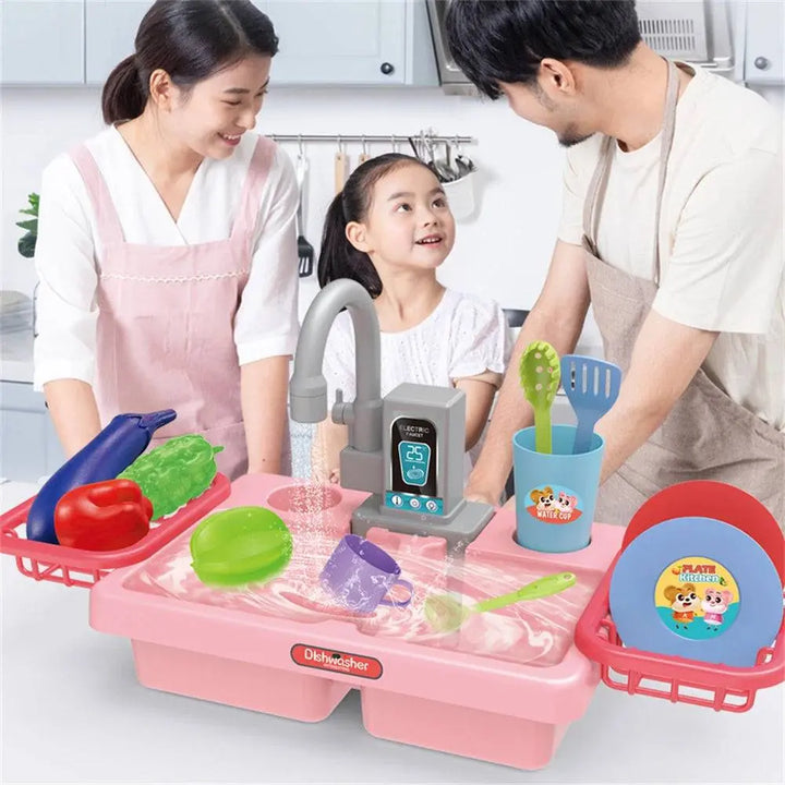 Electric Dishwasher Sink Kitchen Set For Kids - KIDZMART