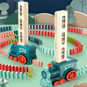 Electric Domino Train Set Automatic Laying Dominoes Brick Blocks - KIDZMART