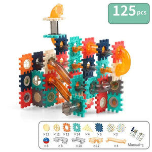 Pipeline Rolling Ball Building Blocks - 125 Pieces - KIDZMART