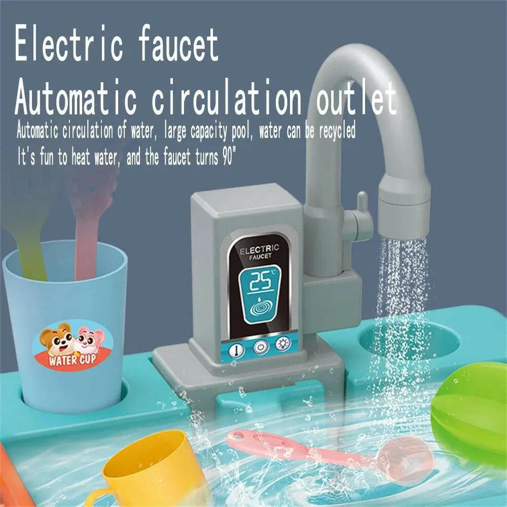 Electric Dishwasher Sink Kitchen Set For Kids - KIDZMART