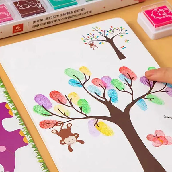 Kids Finger Painting Doodle Coloring Book Set - KIDZMART 