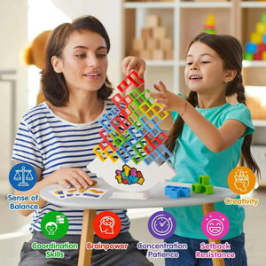 Tetra Tower Balance Stacking Building Blocks Game - KIDZMART