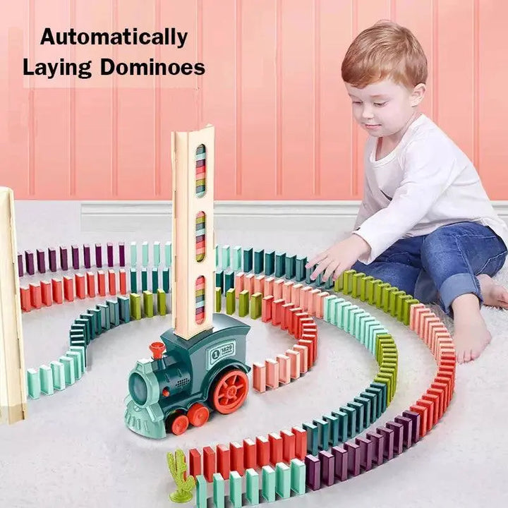 Electric Domino Train Set Automatic Laying Dominoes Brick Blocks - KIDZMART