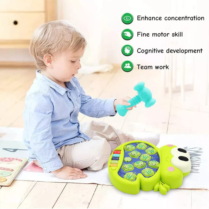 2 in 1 Musical Hammering & Pounding Frog Piano Toy