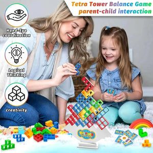 Tetra Tower Balance Stacking Building Blocks Game - KIDZMART