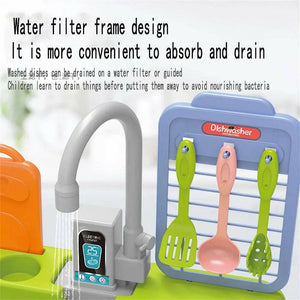 Electric Dishwasher Sink Kitchen Set For Kids - KIDZMART