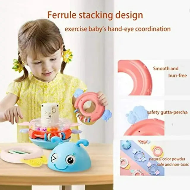 Stacking Musical Rattle Teething Toy - KIDZMART 