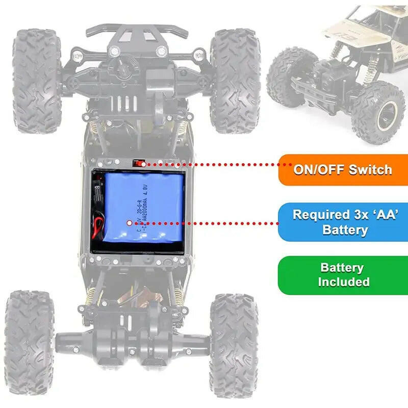 Rock Crawler Alloy OFF Road Remote Control Jeep - KIDZMART