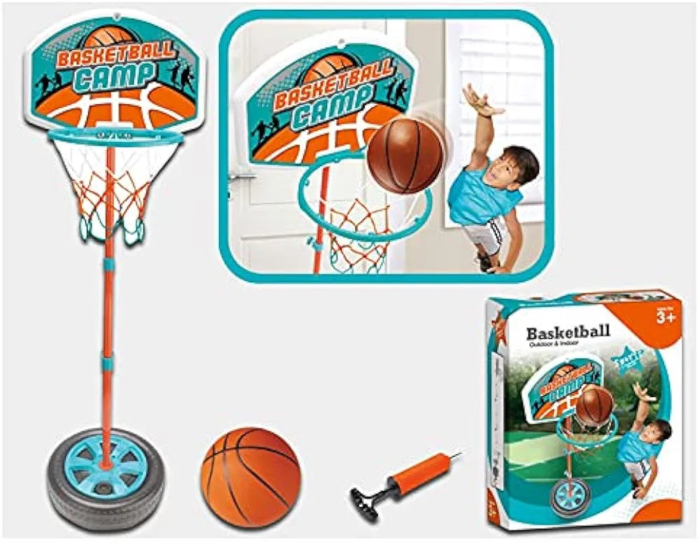 HALO NATION® Portable Basketball Game Playset Toy Hoop Adjustable Height Portable Basketball Stand for Kids Children's Indoor Outdoor Basket Ball Game - 3 Level Adjustable Height for Differnt Age