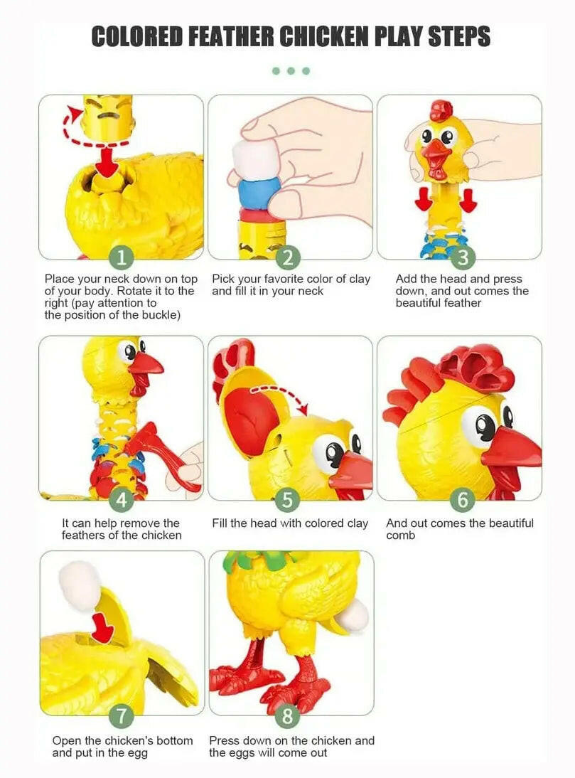 Foam Clay Sculpting Chicken Set with Dough - KIDZMART 