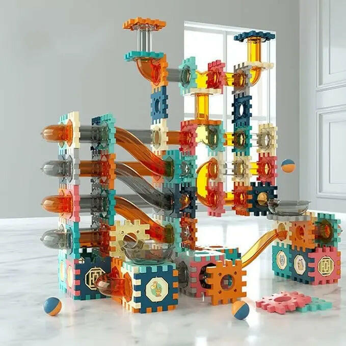 Pipeline Rolling Ball Building Blocks - 125 Pieces - KIDZMART