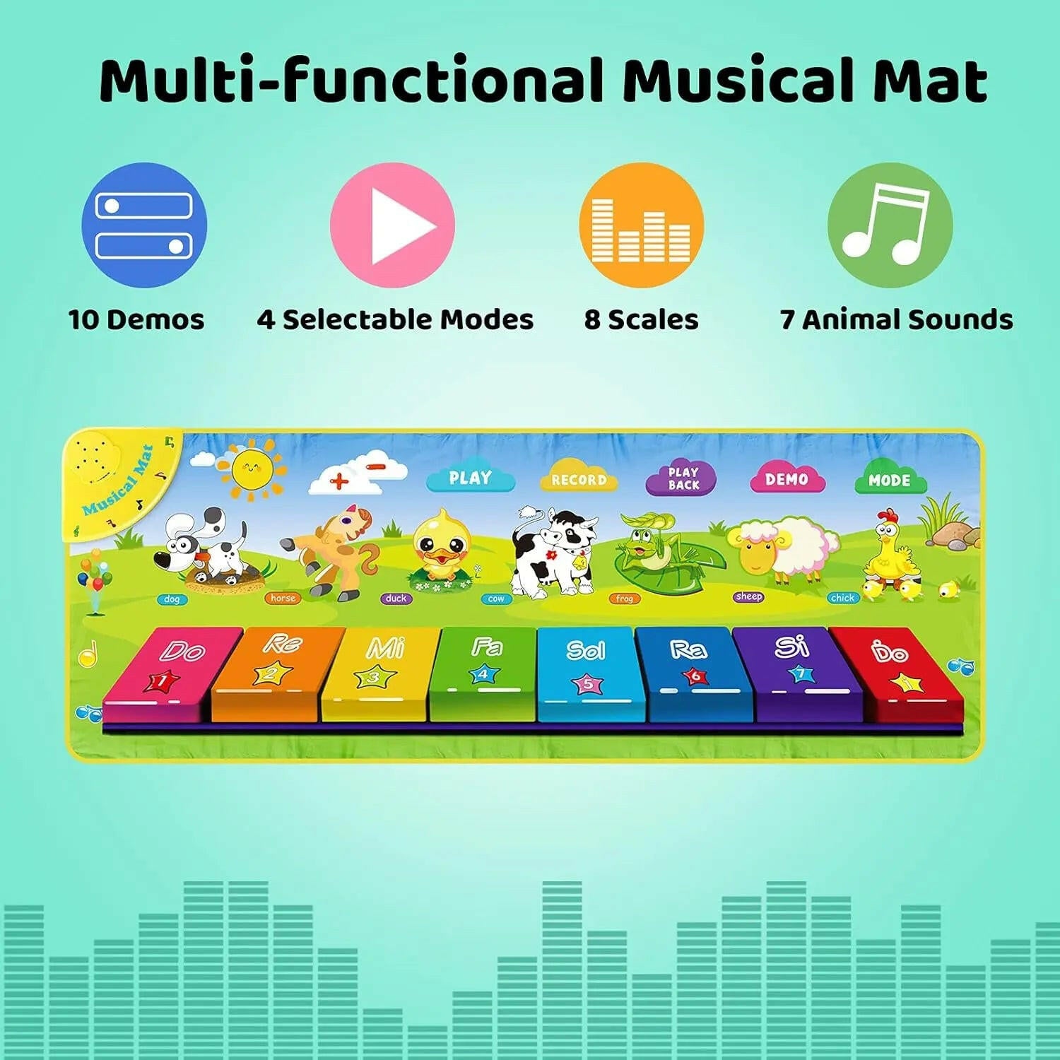 Piano Educational Playmat For Kids - KIDZMART