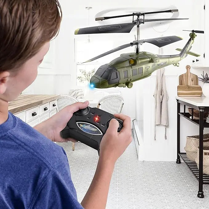 RC Military Flying Helicopter With Infrared Light - KIDZMART 