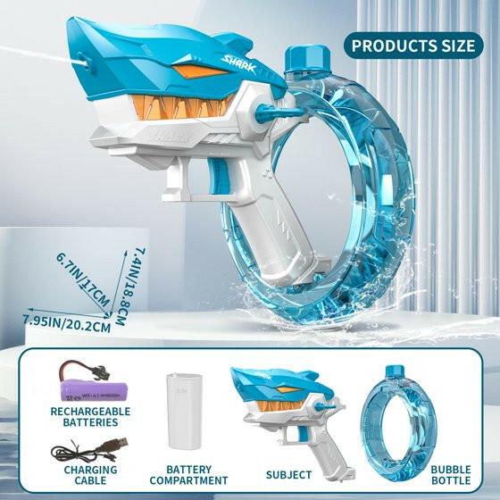 Rechargeable Electric Shark Water Gun Toy.