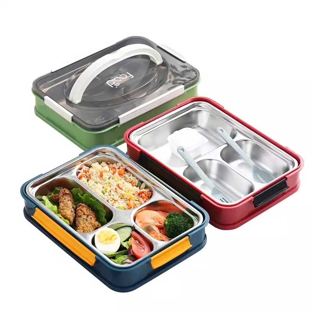 Stainless Steel Lunch Box, Food Warmer, Leakproof Kids Lunch Box with 3 Compartment for Travel, Picnic, School and Office