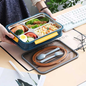 Stainless Steel Lunch Box, Food Warmer, Leakproof Kids Lunch Box with 3 Compartment for Travel, Picnic, School and Office