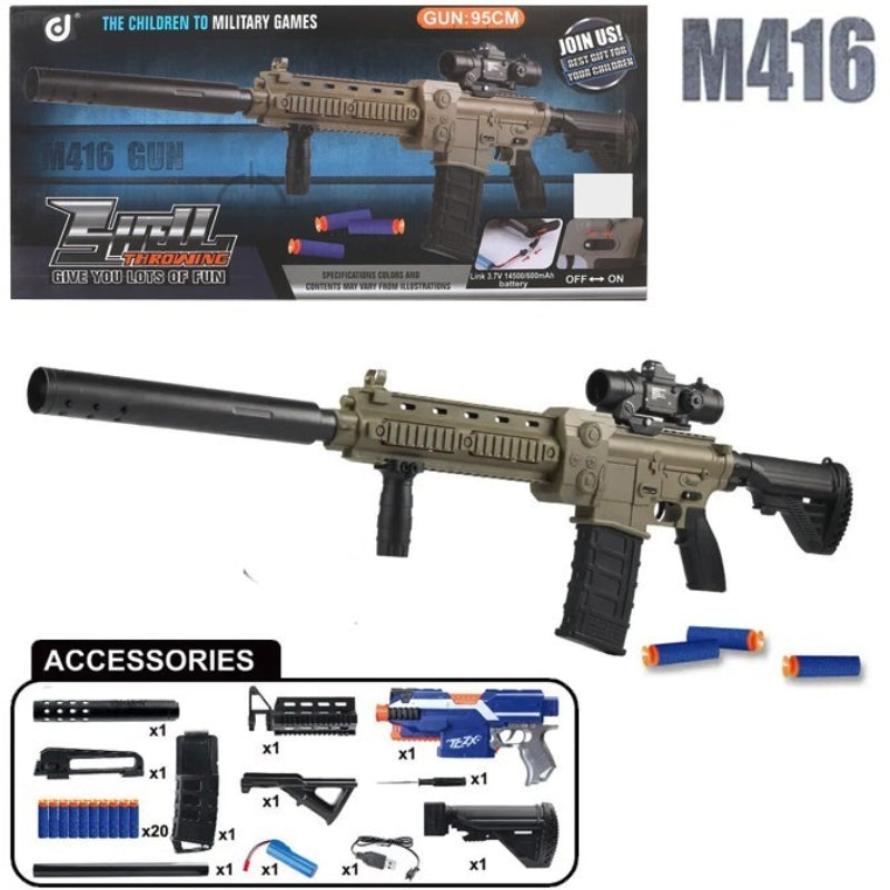 M416 Rechargeable Electric Toy Gun Nerf Soft Darts For Kids - 103cm