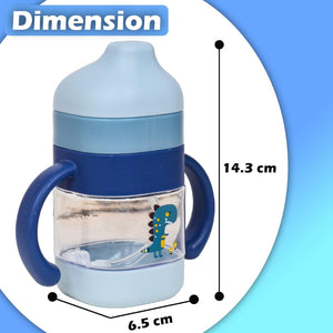 Dino Transparent Water Bottle With Soft Silicon Sipper For Kids