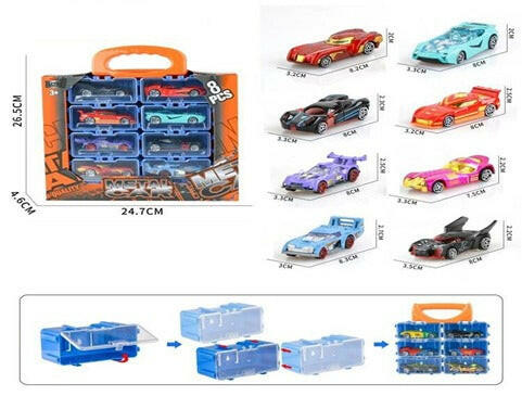 8pcs alloy racing cars.