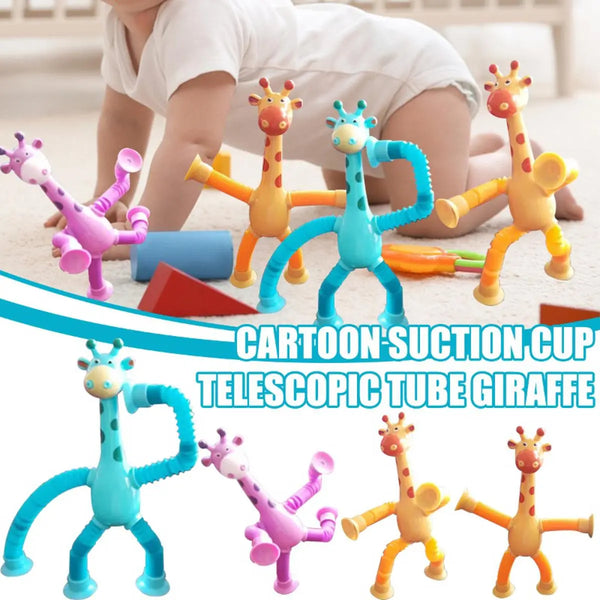 Funny Suction Giraffe/ Robotic Pop Lights tube Toy - KIDZMART