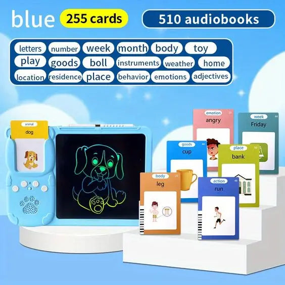 Talking Flash Cards Lcd Writing Board - KIDZMART Blue