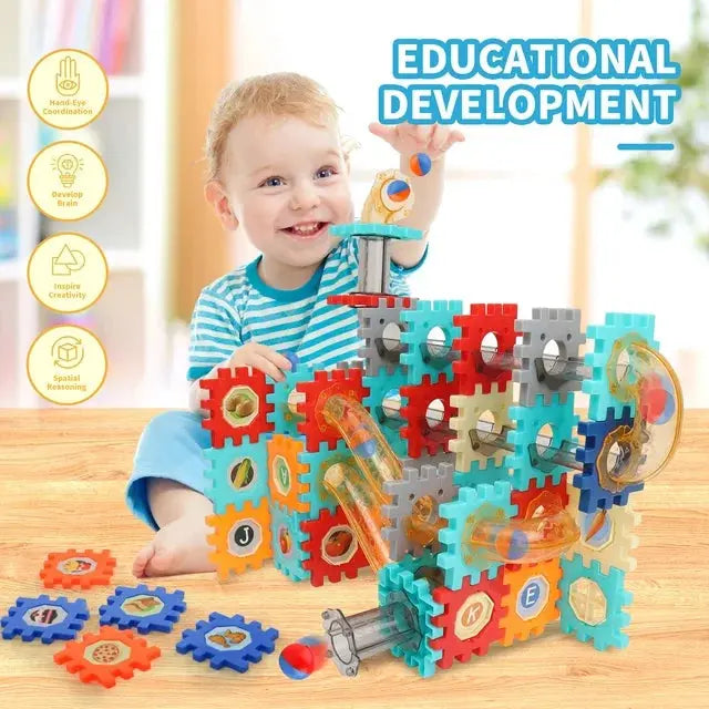 Pipeline Rolling Ball Building Blocks - 125 Pieces - KIDZMART