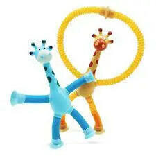 Funny Suction Giraffe/ Robotic Pop Lights tube Toy - KIDZMART