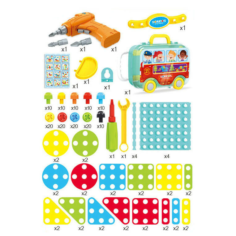 Assembly screw puzzle with electric drill[191pcs+] KIDZMART