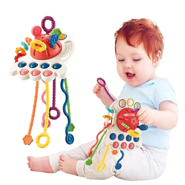 Silicone Teether Funny Pulling Toy - KIDZMART