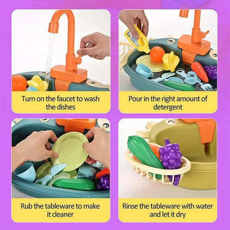 Electric Dishwasher Kitchen Sink Toy - KIDZMART