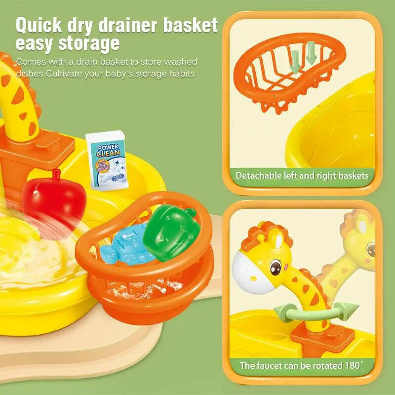 Electric Dishwasher Kitchen Sink Toy - KIDZMART