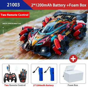 RC Stunt Spray Lights Car With Hand Glove Sensor - KIDZMART