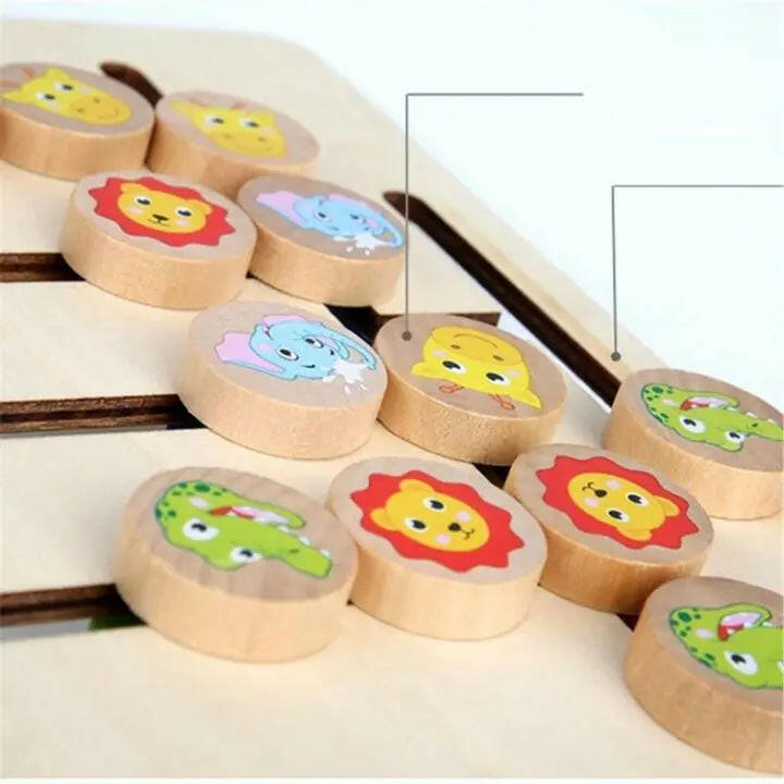 Wooden Four Colour Animal Logic Game - KIDZMART 