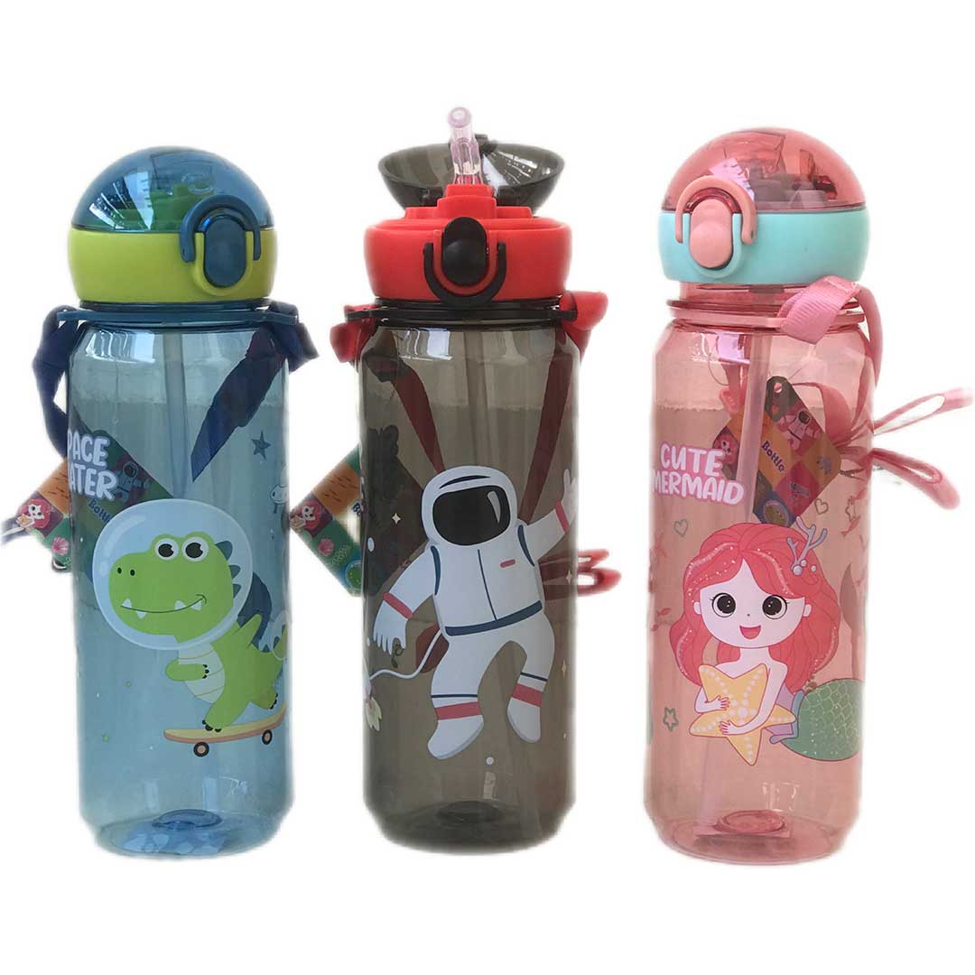 Cartoon Character Printed Plastic Sipper Thermos (251)