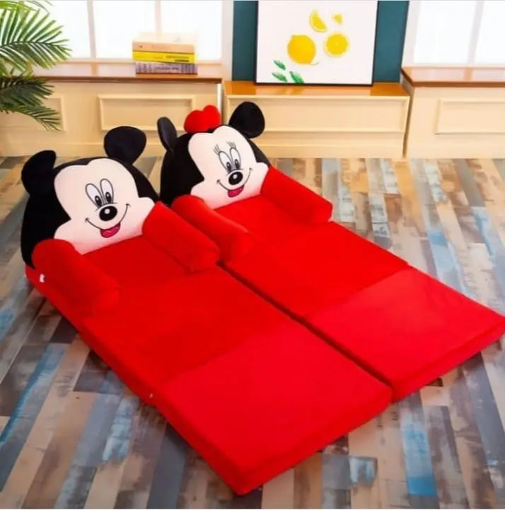 2 in1 Mickey Mouse & Princess Baby Sofa & Bed - KIDZMART