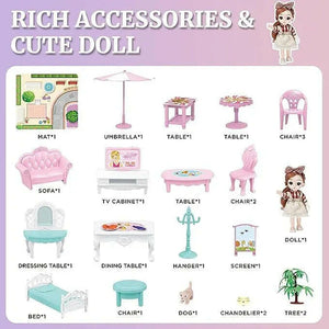 Beautiful Doll Villa Set 81 Pc for Girls - KIDZMART