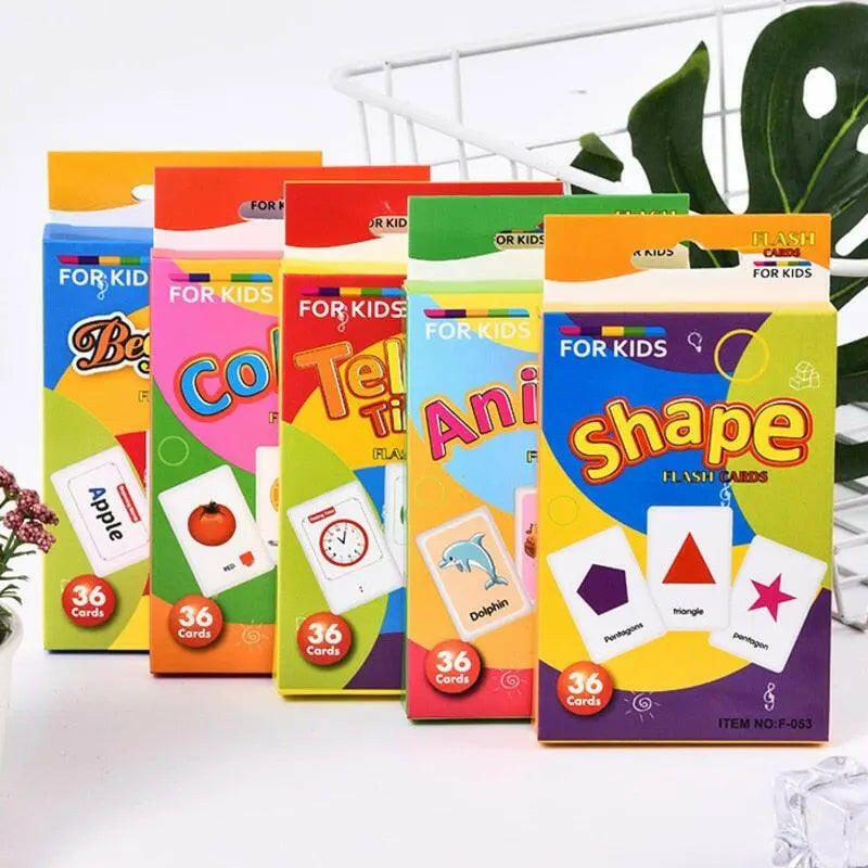 Kids Montessori Learning English Words Card Pocket Flash Cards - KIDZMART