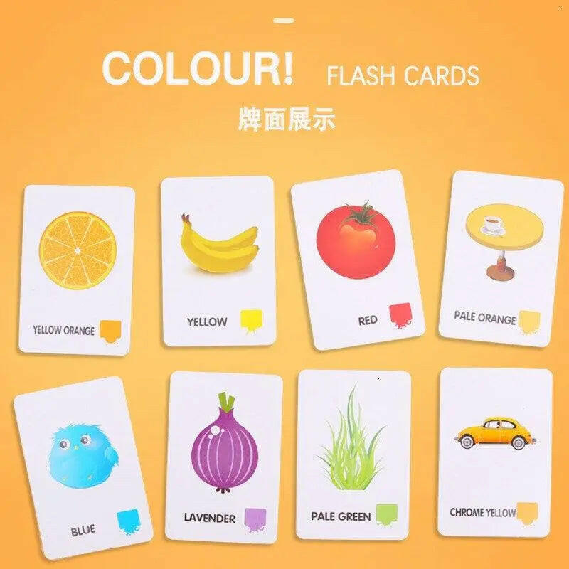 Kids Montessori Learning English Words Card Pocket Flash Cards - KIDZMART