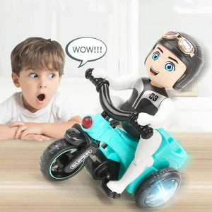 LED Lit Dancing Tricycle Rotating Electric Toy with Lights - KIDZMART