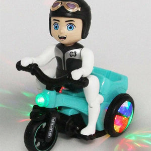 LED Lit Dancing Tricycle Rotating Electric Toy with Lights - KIDZMART