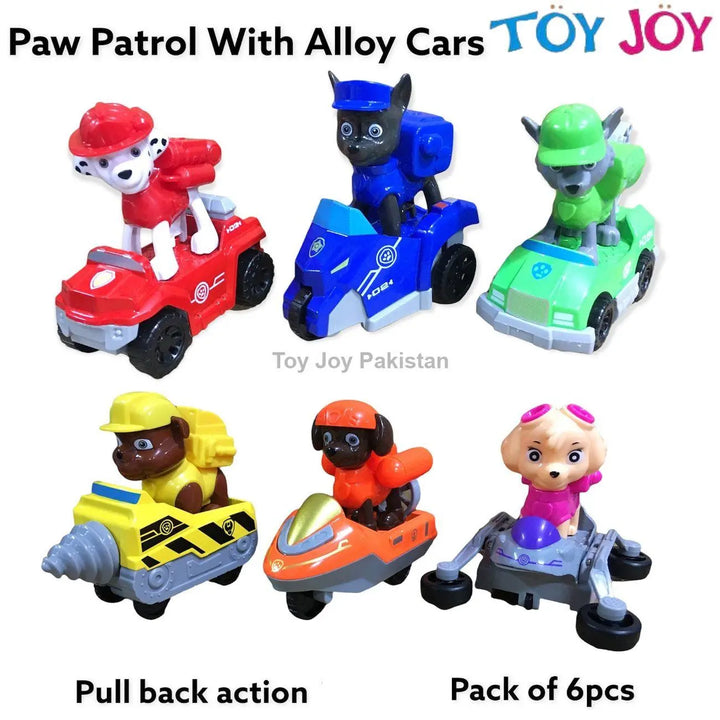 Paw Patrol With Alloy Pull Back Car Series Rescue Team Toys - KIDZMART