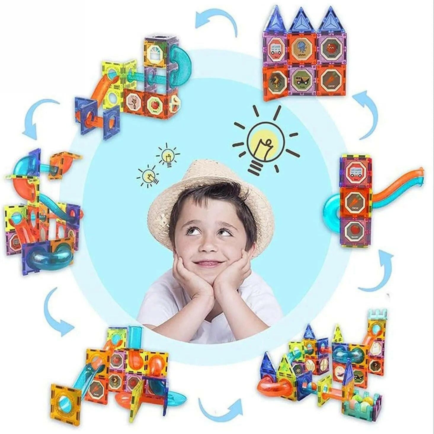 STEM Light Magnetic Blocks 49pcs Learning Toy For Kids - KIDZMART