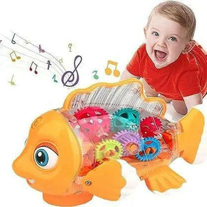 Transparent Musical Gear Fish - KIDZMART